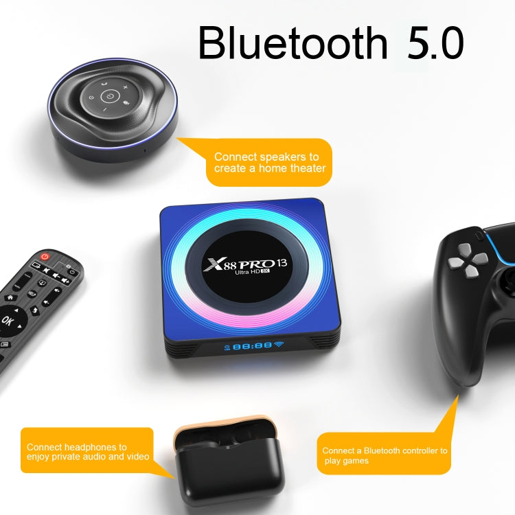 Acrylic X88 Pro 13 8K Ultra HD Android 13.0 Smart TV Box with Remote Control, RK3528 Quad-Core, 2GB+16GB(UK Plug) - Others by PMC TechLife | Online Shopping South Africa | PMC TechLife | Buy Now Pay Later Mobicred