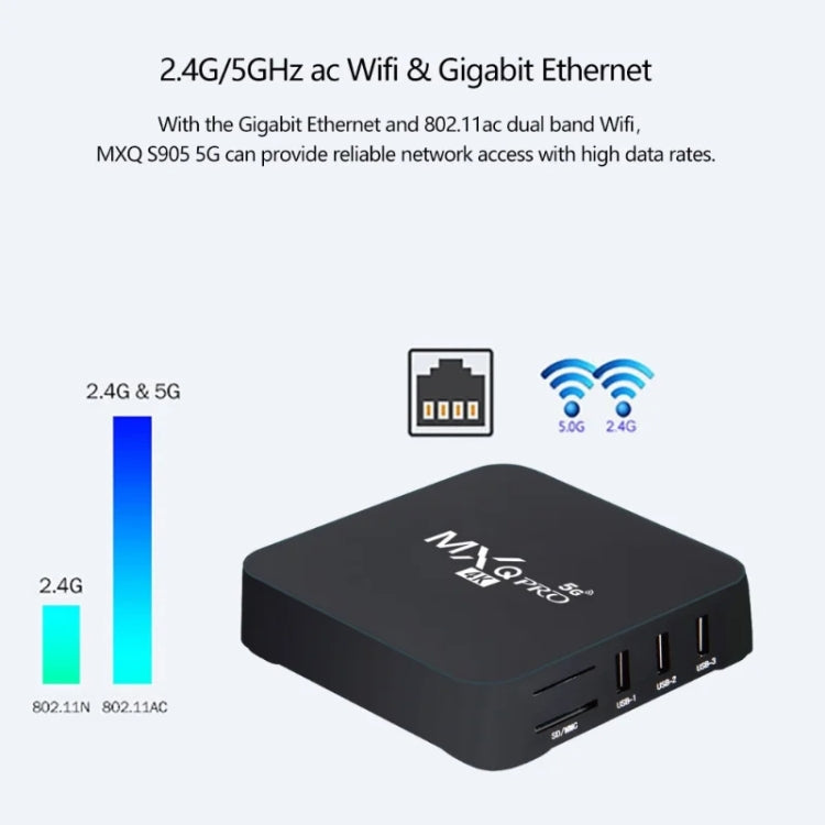 MXQ Pro 4K TV Box Rockchip RK3228A Quad Core CPU Android 7.1, 1GB+8GB wtih Remote Control, EU Plug - RK3228A by PMC TechLife | Online Shopping South Africa | PMC TechLife | Buy Now Pay Later Mobicred