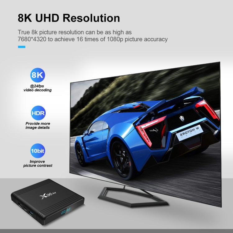 X96 Air 8K Smart TV BOX Android 9.0 Media Player with Remote Control, Quad-core Amlogic S905X3, RAM: 4GB, ROM: 64GB, Dual Band WiFi, Bluetooth, AU Plug - Amlogic S905 by PMC TechLife | Online Shopping South Africa | PMC TechLife | Buy Now Pay Later Mobicred