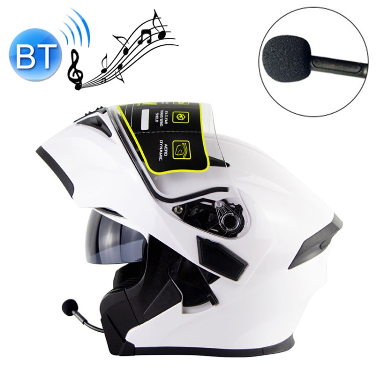 Soman 955 Skyeye Motorcycle Full / Open Face Bluetooth Helmet Headset Full Face, Supports Answer / Hang Up Calls(Pearl White) - Helmets by SOMAN | Online Shopping South Africa | PMC TechLife | Buy Now Pay Later Mobicred