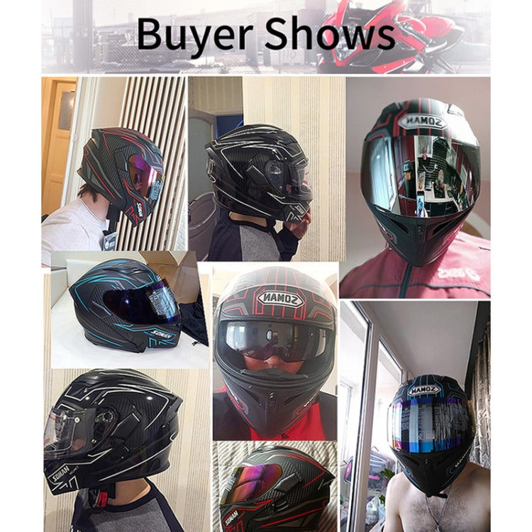 Soman 955 Skyeye Motorcycle Full / Open Face Bluetooth Helmet Headset Full Face, Supports Answer / Hang Up Calls(Black Blue) - free shipping - PMC TechLife - Order now!