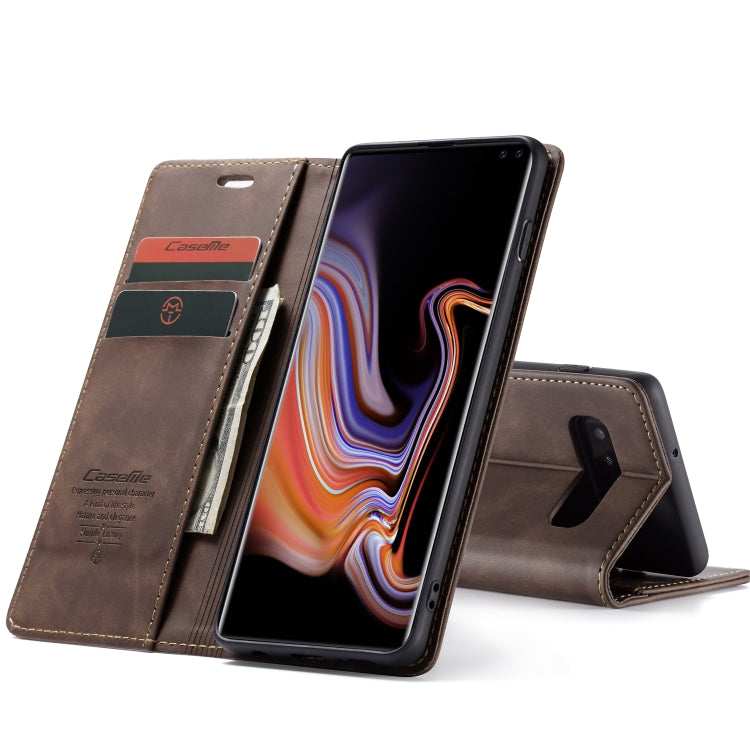 CaseMe-013 Multifunctional Horizontal Flip Leather Case with Card Slot & Holder for Galaxy S10 5G(Coffee) - Galaxy Phone Cases by CaseMe | Online Shopping South Africa | PMC Jewellery | Buy Now Pay Later Mobicred