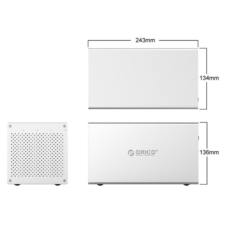 ORICO Honeycomb Series WS400C3 SATA 3.5 inch USB-C / Type-C 4 Bays Aluminum Alloy HDD / SSD Enclosure, The Maximum Support Capacity: 40TB - HDD Enclosure by ORICO | Online Shopping South Africa | PMC TechLife | Buy Now Pay Later Mobicred