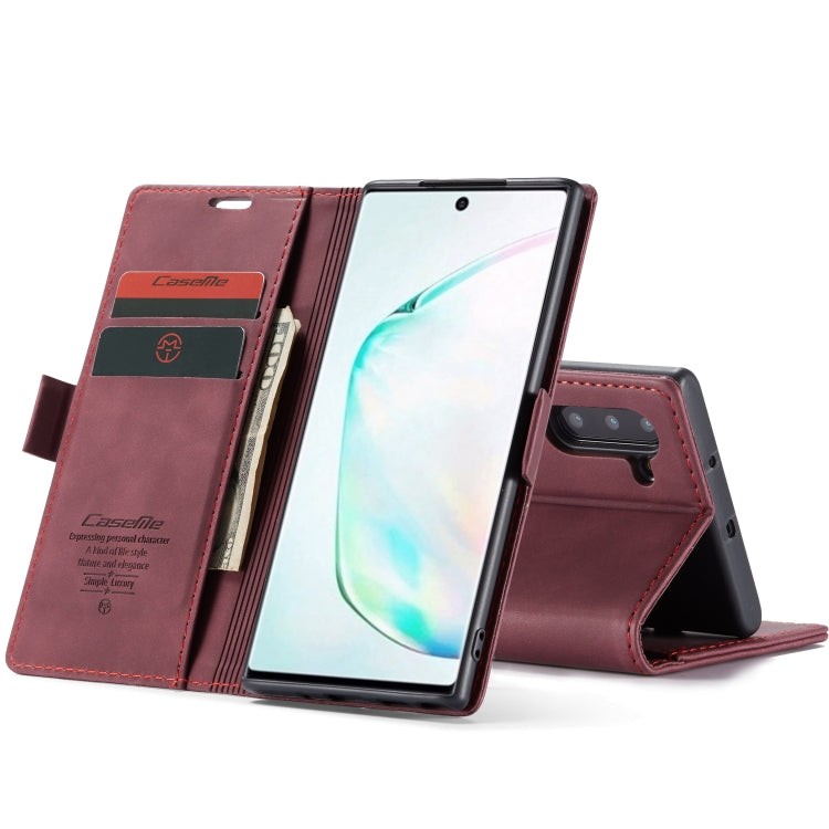 CaseMe-013 Multifunctional Horizontal Flip Leather Case with Card Slot & Holder for Galaxy Note 10(Red Wine) - free shipping - PMC Jewellery - Order now!