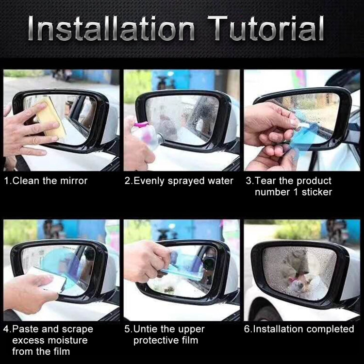 For Volkswagen EOS C-TREK Car PET Rearview Mirror Protective Window Clear Anti-fog Waterproof Rain Shield Film - Auto Film by PMC TechLife | Online Shopping South Africa | PMC TechLife | Buy Now Pay Later Mobicred