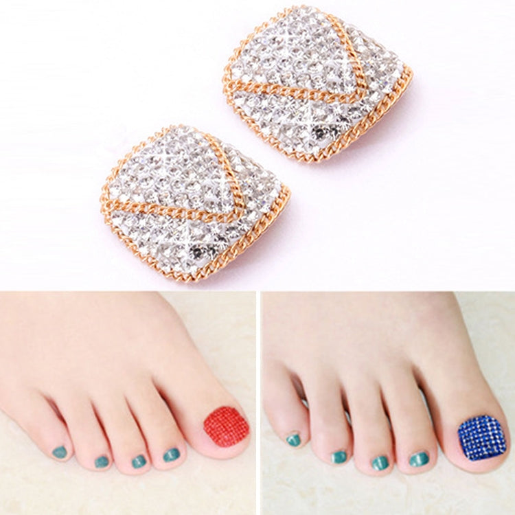 2 PCS Crystal Fake Nail Art Tips Rhinestone Full Cover Toenails Decals Stickers(NO:23) - free shipping - PMC Jewellery - Order now!