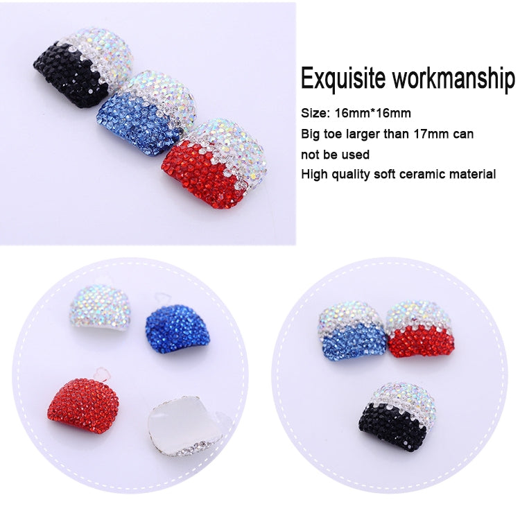 2 PCS Crystal Fake Nail Art Tips Rhinestone Full Cover Toenails Decals Stickers(NO:24) - free shipping - PMC Jewellery - Order now!