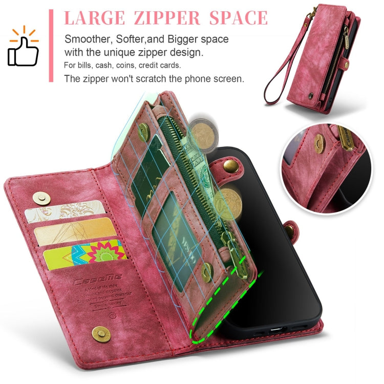 For iPhone 11 Pro CaseMe-008 Detachable Multifunctional Horizontal Flip Leather Case with Card Slot & Holder & Zipper Wallet & Photo Frame (Red) - free shipping - PMC Jewellery - Order now!