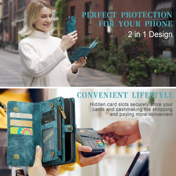 For iPhone 11 Pro Max CaseMe-008 Detachable Multifunctional Horizontal Flip Leather Case with Card Slot & Holder & Zipper Wallet & Photo Frame (Blue) - free shipping - PMC Jewellery - Order now!