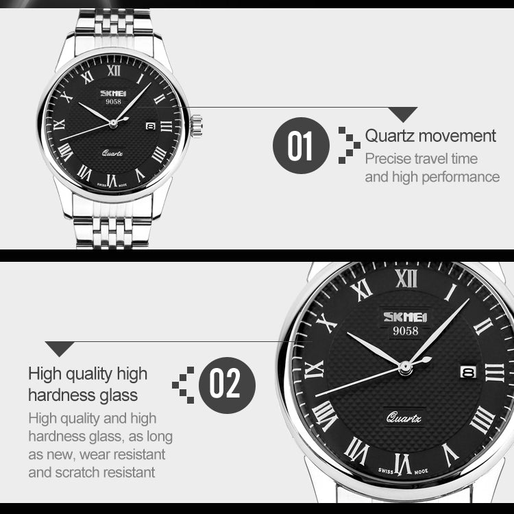 SKMEI 9058 Multifunctional Outdoor Fashion Waterproof Steel Strip Quartz Wrist Watch(Men Style Blue) - free shipping - PMC TechLife - Order now!