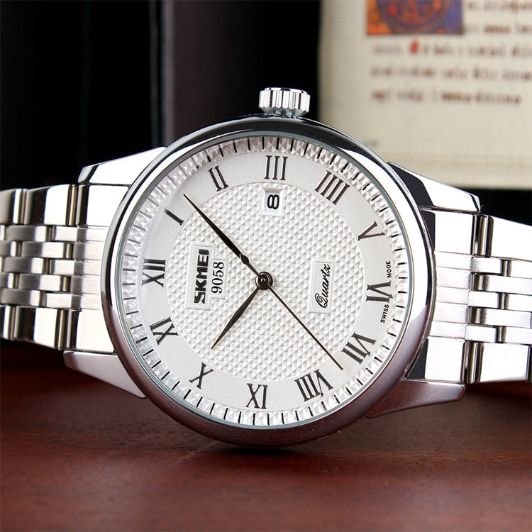 SKMEI 9058 Multifunctional Outdoor Fashion Waterproof Steel Strip Quartz Wrist Watch(Women Style White) - free shipping - PMC TechLife - Order now!