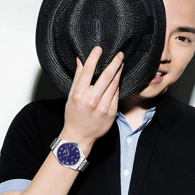 SKMEI 9058 Multifunctional Outdoor Fashion Waterproof Steel Strip Quartz Wrist Watch(Women Style Blue) - free shipping - PMC TechLife - Order now!