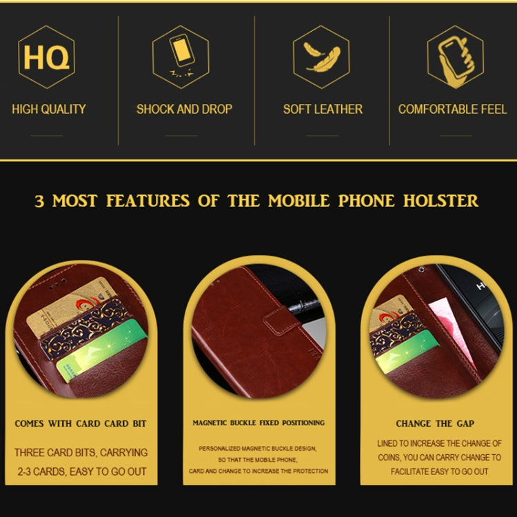 For HTC Desire 20+ idewei Crazy Horse Texture Horizontal Flip Leather Case with Holder & Card Slots & Wallet(Yellow) - free shipping - PMC Jewellery - Order now!