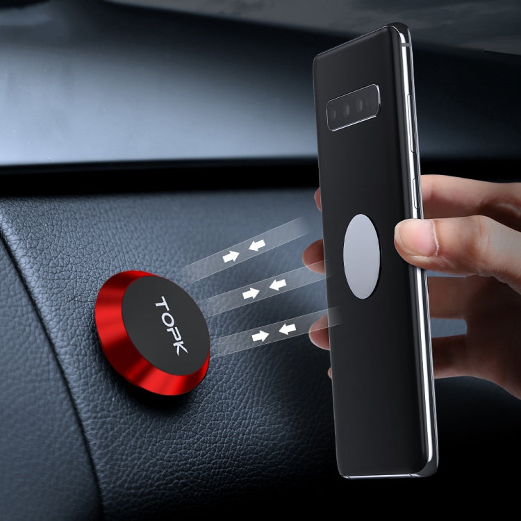 TOPK D21 Car Mobile Phone Holder Magnetic Universal In-car Phone Holder Stand(Red) - Car Holders by TOPK | Online Shopping South Africa | PMC Jewellery | Buy Now Pay Later Mobicred