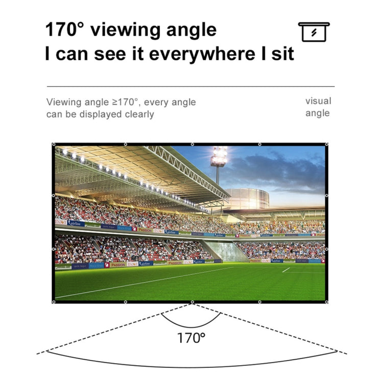 Folding Milk Silk Polyester Projector Film Curtain, Size:150 inch (16:9) Projection Area: 332 x 187cm - Film Curtains by PMC TechLife | Online Shopping South Africa | PMC TechLife | Buy Now Pay Later Mobicred