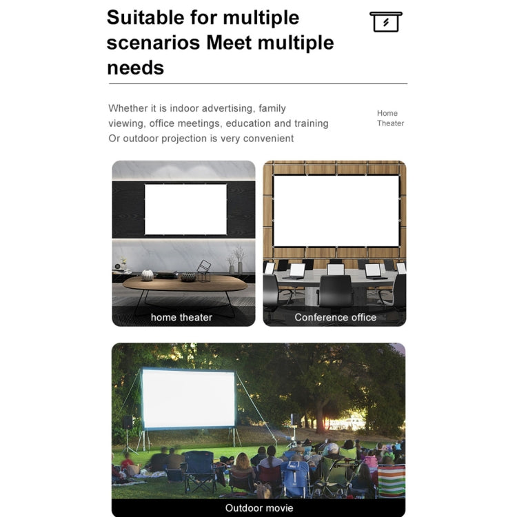 Folding Milk Silk Polyester Projector Film Curtain, Size:150 inch (16:9) Projection Area: 332 x 187cm - Film Curtains by PMC TechLife | Online Shopping South Africa | PMC TechLife | Buy Now Pay Later Mobicred