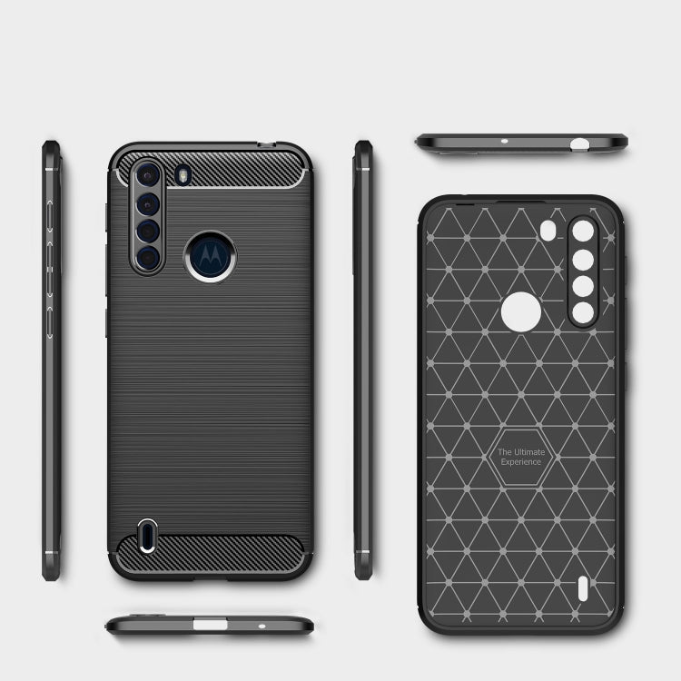 For Motorola One Fusion Brushed Texture Carbon Fiber TPU Case(Red) - Motorola Cases by PMC TechLife | Online Shopping South Africa | PMC TechLife | Buy Now Pay Later Mobicred