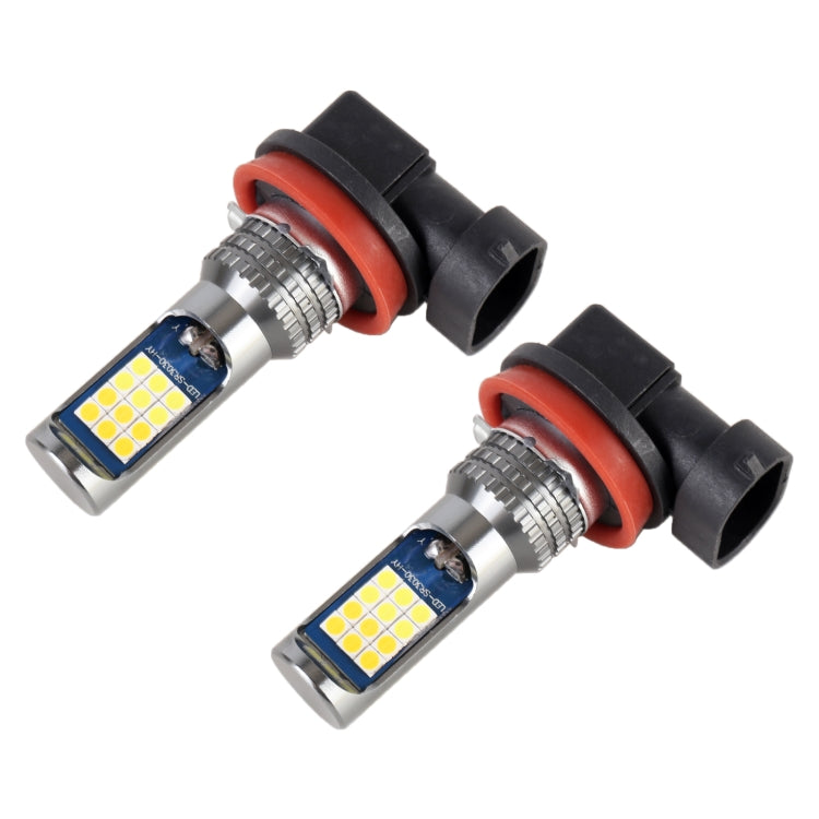 H11 / H8 2 PCS DC12-24V / 8.6W Car Double Colors Fog Lights with 24LEDs SMD-3030 & Constant Current, Bag Packaging(White Light + Gold Light) - free shipping - PMC TechLife - Order now!