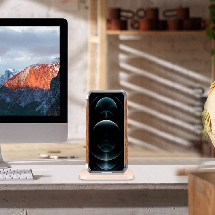 For iPhone 12 / 12 Pro R-JUST Metal + Wood Frame Protective Case - iPhone 12 / 12 Pro Cases by R-JUST | Online Shopping South Africa | PMC TechLife | Buy Now Pay Later Mobicred