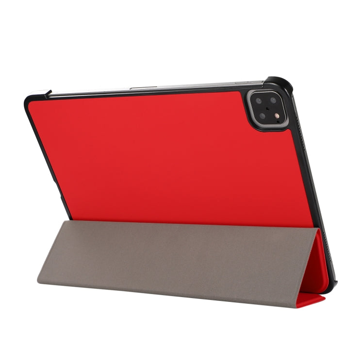 3-folding Skin Texture Horizontal Flip TPU + PU Leather Case with Holder For iPad Air 11 2024 / 2022 / 2020 10.9 (Red) - iPad Air (2022) / (2020) 10.9 Cases by PMC TechLife | Online Shopping South Africa | PMC TechLife | Buy Now Pay Later Mobicred