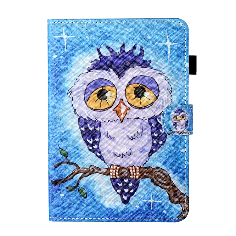 For 10 inch Tablet Universal Coloured Drawing Stitching Horizontal Flip Leather Case with Holder & Card Slot(Blue Owl) - 10 - 11 inch by PMC TechLife | Online Shopping South Africa | PMC TechLife | Buy Now Pay Later Mobicred