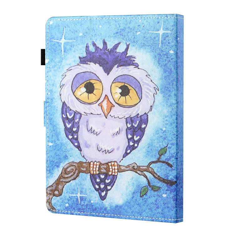 For 10 inch Tablet Universal Coloured Drawing Stitching Horizontal Flip Leather Case with Holder & Card Slot(Blue Owl) - 10 - 11 inch by PMC TechLife | Online Shopping South Africa | PMC TechLife | Buy Now Pay Later Mobicred
