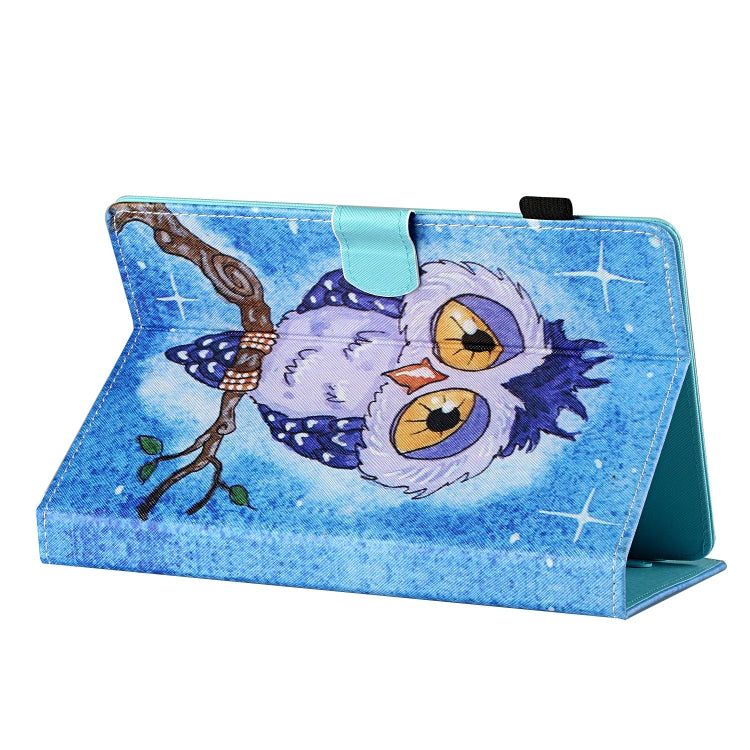 For 10 inch Tablet Universal Coloured Drawing Stitching Horizontal Flip Leather Case with Holder & Card Slot(Blue Owl) - 10 - 11 inch by PMC TechLife | Online Shopping South Africa | PMC TechLife | Buy Now Pay Later Mobicred