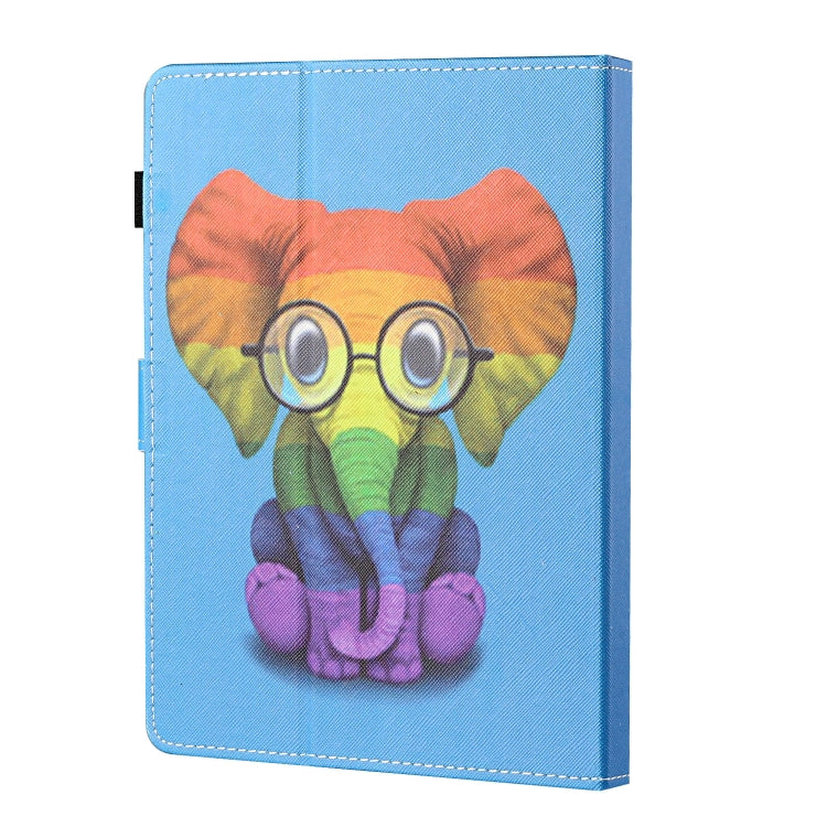 For 10 inch Tablet Universal Coloured Drawing Stitching Horizontal Flip Leather Case with Holder & Card Slot(Colorful Elephant) - 10 - 11 inch by PMC TechLife | Online Shopping South Africa | PMC TechLife | Buy Now Pay Later Mobicred