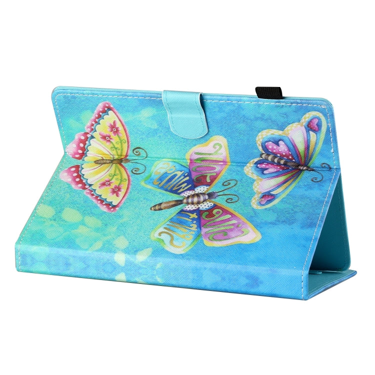 For 10 inch Tablet Universal Coloured Drawing Stitching Horizontal Flip Leather Case with Holder & Card Slot(Colorful Butterflies) - 10 - 11 inch by PMC TechLife | Online Shopping South Africa | PMC TechLife | Buy Now Pay Later Mobicred