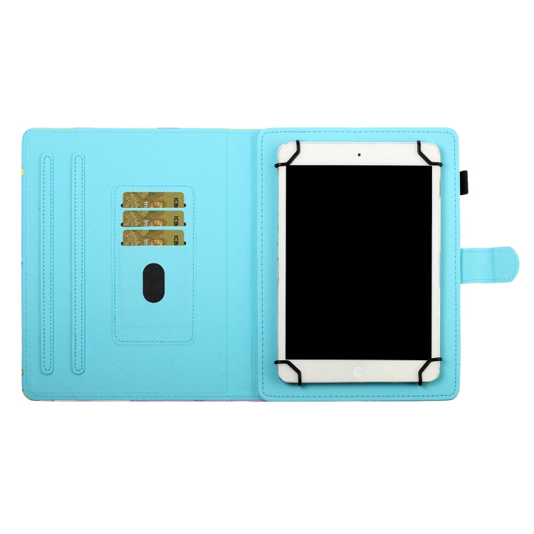 For 10 inch Tablet Universal Coloured Drawing Stitching Horizontal Flip Leather Case with Holder & Card Slot(Blue Owl) - 10 - 11 inch by PMC TechLife | Online Shopping South Africa | PMC TechLife | Buy Now Pay Later Mobicred