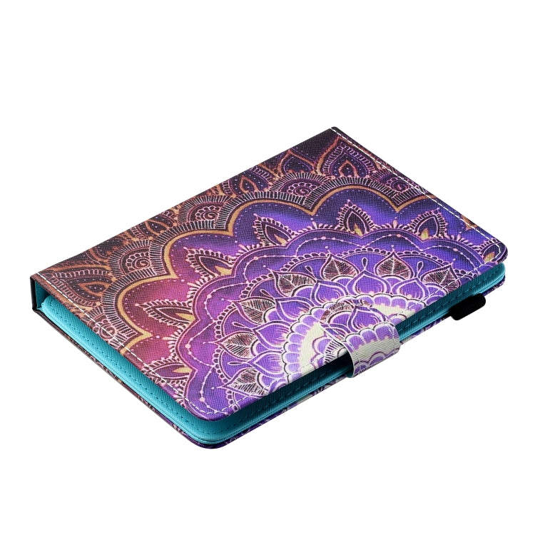 For 10 inch Tablet PC Universal Sewing Thread Horizontal Painted Flat Leather Case with Pen Cover & Anti Skid Strip & Card Slot & Holder(Datura Flowers) - 10 - 11 inch by PMC TechLife | Online Shopping South Africa | PMC TechLife | Buy Now Pay Later Mobicred