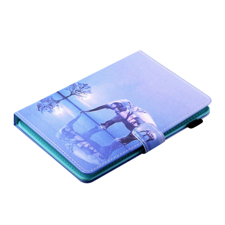 For 10 inch Tablet PC Universal Sewing Thread Horizontal Painted Flat Leather Case with Pen Cover & Anti Skid Strip & Card Slot & Holder(Tree And Elephant) - 10 - 11 inch by PMC TechLife | Online Shopping South Africa | PMC TechLife | Buy Now Pay Later Mobicred