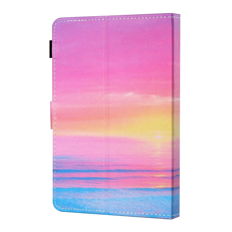 For 10 inch Tablet PC Universal Sewing Thread Horizontal Painted Flat Leather Case with Pen Cover & Anti Skid Strip & Card Slot & Holder(Sunrise) - 10 - 11 inch by PMC TechLife | Online Shopping South Africa | PMC TechLife | Buy Now Pay Later Mobicred