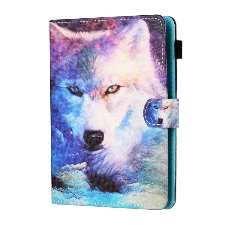 For 10 inch Tablet PC Universal Sewing Thread Horizontal Painted Flat Leather Case with Pen Cover & Anti Skid Strip & Card Slot & Holder(Wolf) - 10 - 11 inch by PMC TechLife | Online Shopping South Africa | PMC TechLife | Buy Now Pay Later Mobicred