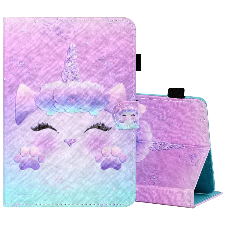 For 10 inch Tablet PC Universal Sewing Thread Horizontal Painted Flat Leather Case with Pen Cover & Anti Skid Strip & Card Slot & Holder(Horse) - 10 - 11 inch by PMC TechLife | Online Shopping South Africa | PMC TechLife | Buy Now Pay Later Mobicred