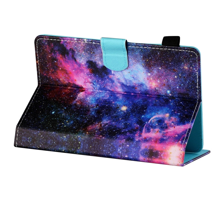 For 10 inch Tablet PC Universal Sewing Thread Horizontal Painted Flat Leather Case with Pen Cover & Anti Skid Strip & Card Slot & Holder(Starry Sky) - 10 - 11 inch by PMC TechLife | Online Shopping South Africa | PMC TechLife | Buy Now Pay Later Mobicred