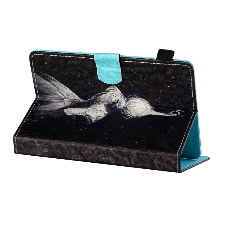 For 10 inch Tablet PC Universal Sewing Thread Horizontal Painted Flat Leather Case with Pen Cover & Anti Skid Strip & Card Slot & Holder(Star Girl) - free shipping - PMC TechLife - Order now!