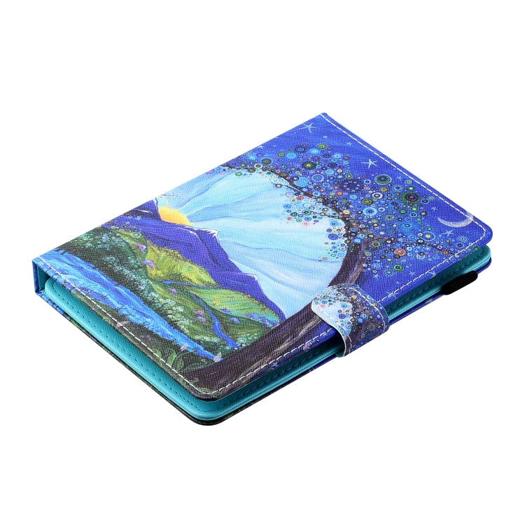 For 10 inch Tablet PC Universal Sewing Thread Horizontal Painted Flat Leather Case with Pen Cover & Anti Skid Strip & Card Slot & Holder(Sunrise With Tree) - free shipping - PMC TechLife - Order now!