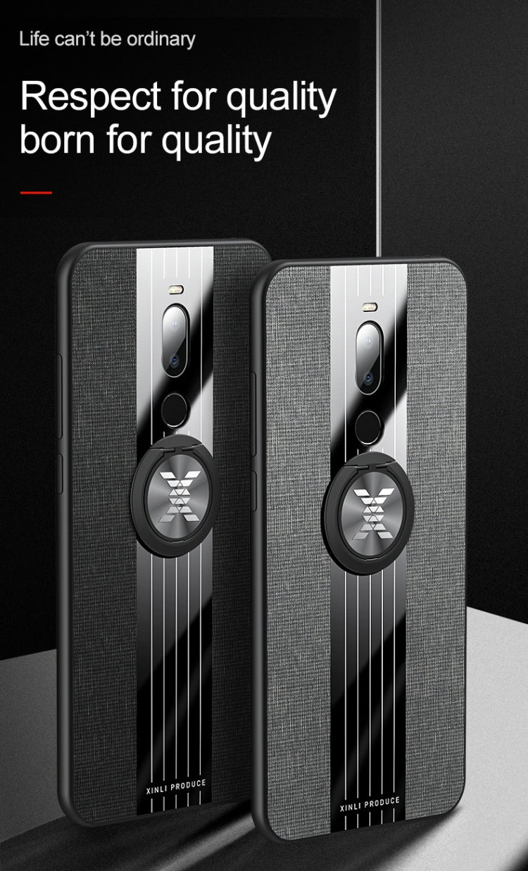 For Meizu Note 8 XINLI Stitching Cloth Texture Shockproof TPU Protective Case with Ring Holder(Grey) - More Brand by XINLI | Online Shopping South Africa | PMC Jewellery | Buy Now Pay Later Mobicred