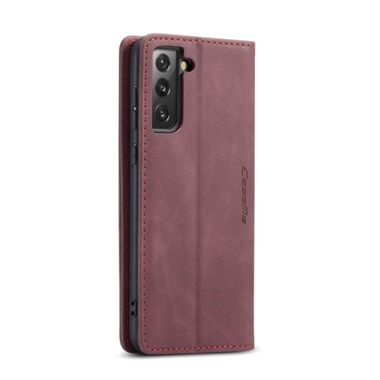 For Samsung Galaxy S21 5G CaseMe 013 Multifunctional Horizontal Flip Leather Case with Holder & Card Slot & Wallet(Wine Red) - free shipping - PMC TechLife - Order now!