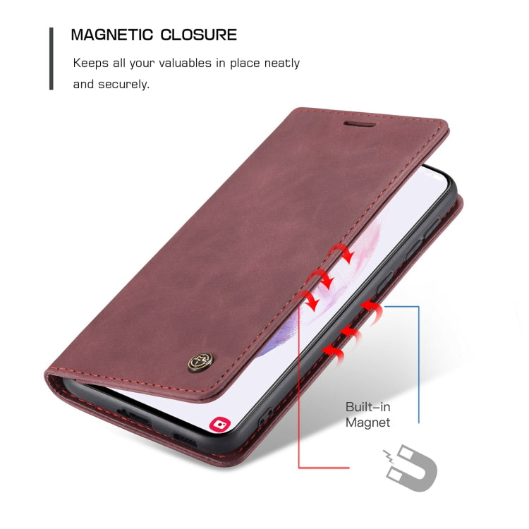 For Samsung Galaxy S21 5G CaseMe 013 Multifunctional Horizontal Flip Leather Case with Holder & Card Slot & Wallet(Wine Red) - free shipping - PMC TechLife - Order now!