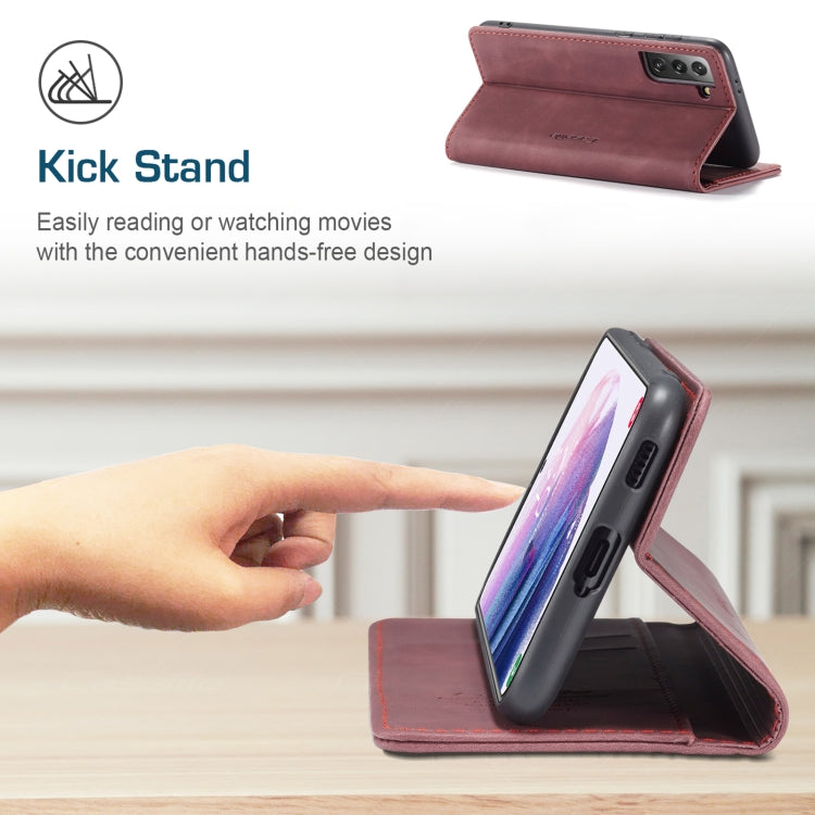 For Samsung Galaxy S21 5G CaseMe 013 Multifunctional Horizontal Flip Leather Case with Holder & Card Slot & Wallet(Wine Red) - free shipping - PMC TechLife - Order now!