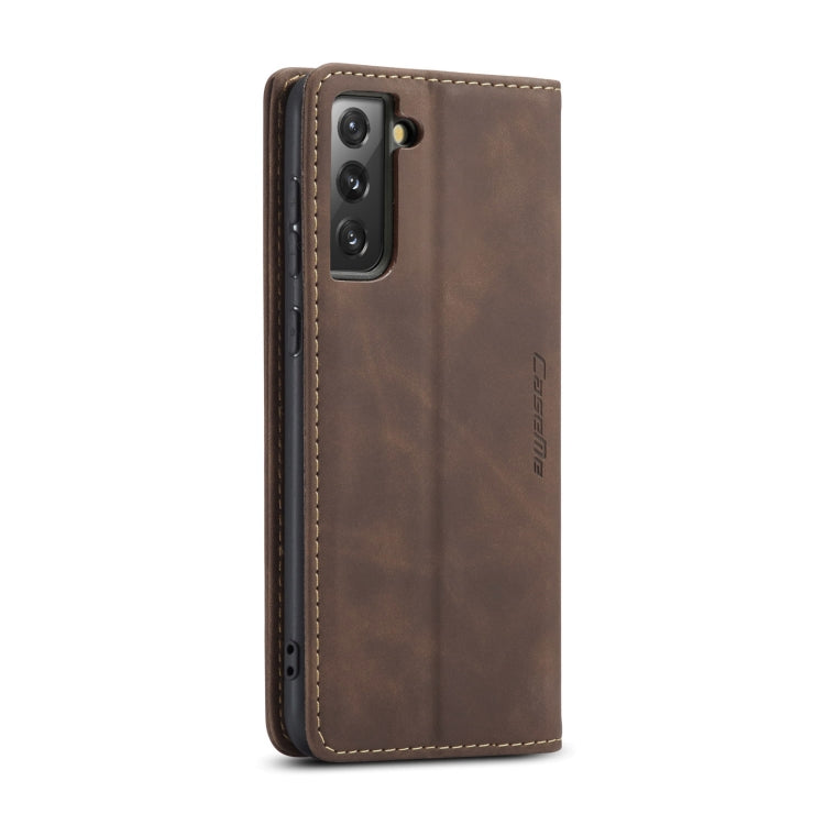 For Samsung Galaxy S21 5G CaseMe 013 Multifunctional Horizontal Flip Leather Case with Holder & Card Slot & Wallet(Coffee) - free shipping - PMC TechLife - Order now!