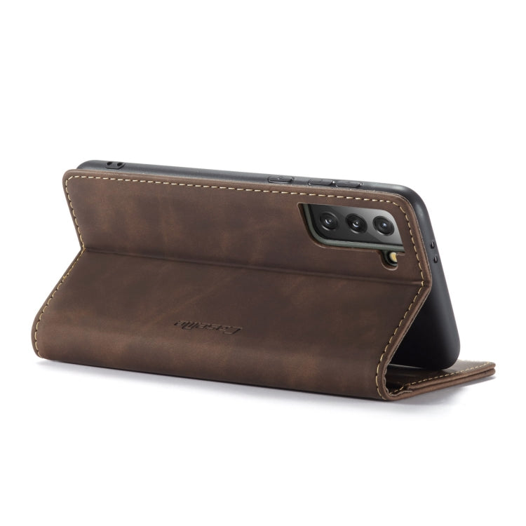 For Samsung Galaxy S21 5G CaseMe 013 Multifunctional Horizontal Flip Leather Case with Holder & Card Slot & Wallet(Coffee) - free shipping - PMC TechLife - Order now!