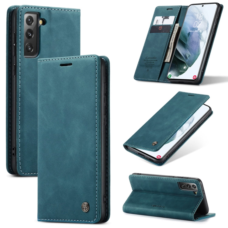 For Samsung Galaxy S21+ 5G CaseMe 013 Multifunctional Horizontal Flip Leather Case with Holder & Card Slot & Wallet(Blue) - free shipping - PMC Jewellery - Order now!