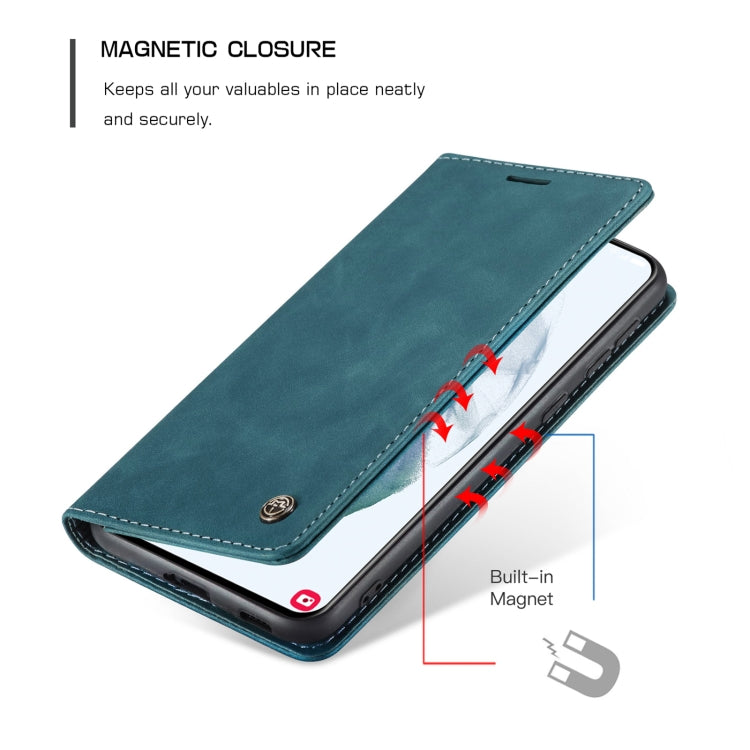 For Samsung Galaxy S21+ 5G CaseMe 013 Multifunctional Horizontal Flip Leather Case with Holder & Card Slot & Wallet(Blue) - free shipping - PMC Jewellery - Order now!
