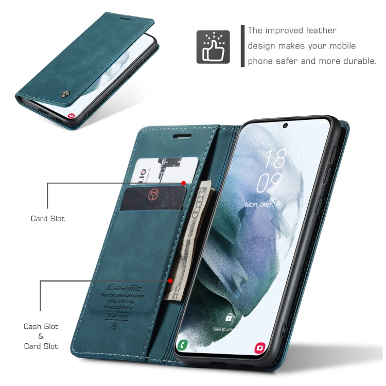 For Samsung Galaxy S21+ 5G CaseMe 013 Multifunctional Horizontal Flip Leather Case with Holder & Card Slot & Wallet(Blue) - free shipping - PMC Jewellery - Order now!