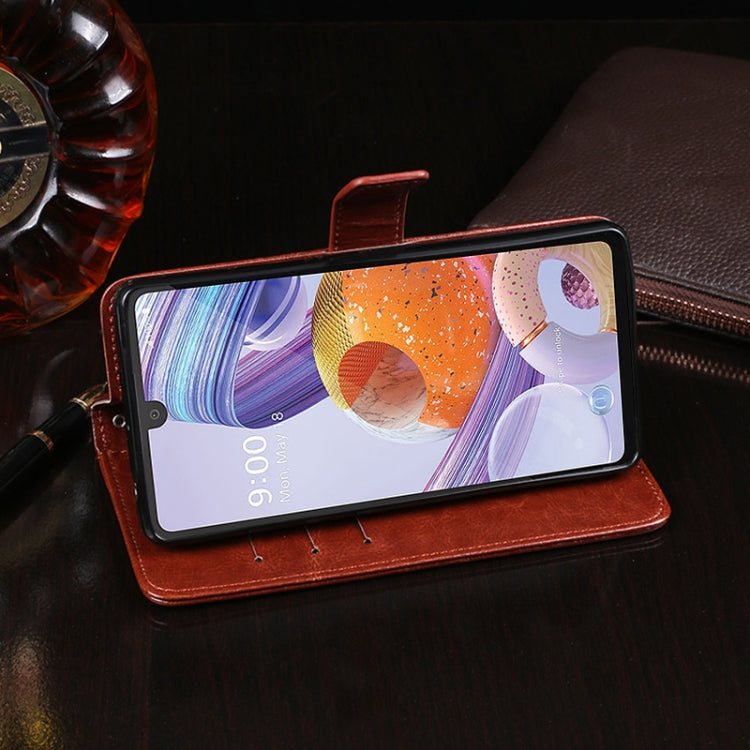 For LG K71 idewei Crazy Horse Texture Horizontal Flip Leather Case with Holder & Card Slots & Wallet(Red) - LG Cases by idewei | Online Shopping South Africa | PMC Jewellery | Buy Now Pay Later Mobicred
