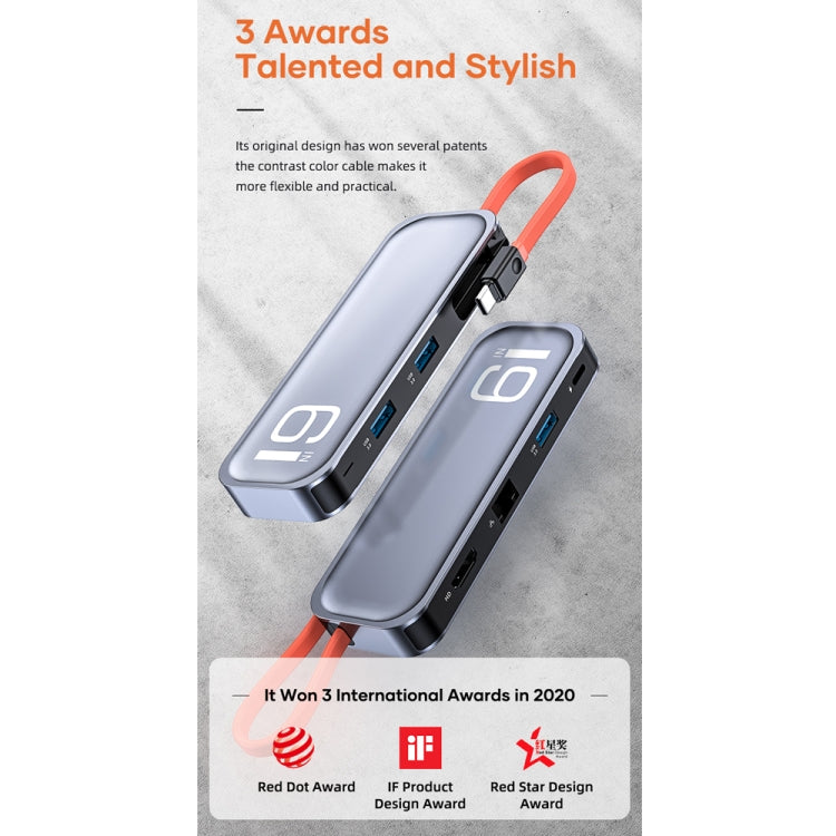 ROCK TR06 6 In 1 Type-C / USB-C to RJ45 Multi-function Docking Station - free shipping - PMC Jewellery - Order now!