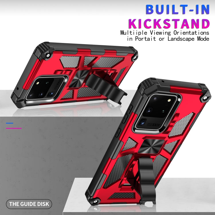 For Samsung Galaxy S20 Ultra Shockproof TPU + PC Magnetic Protective Case with Holder(Red) - Galaxy Phone Cases by PMC TechLife | Online Shopping South Africa | PMC TechLife